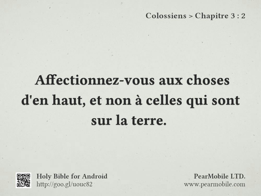 Colossiens, Chapitre 3:2